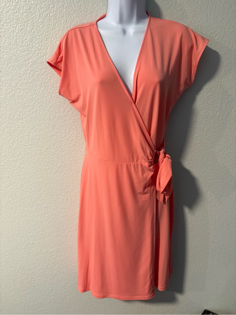 Michael Kors Coral Wrap Midi Dress